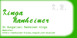 kinga manheimer business card